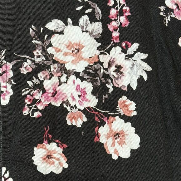 Torrid Black Pink Floral Bomber Jacket Full Zip Long Sleeve Women's Plus Size 3X - Picture 10 of 14